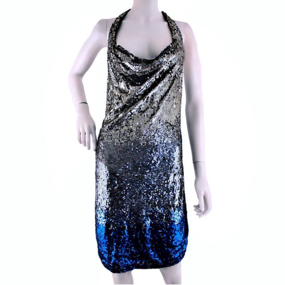 TOY G Ombre Sequin Halter Dress NWT